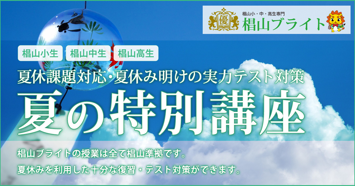 椙山ブライト〈椙山小・椙山中・椙山高生対象〉夏の特別講座