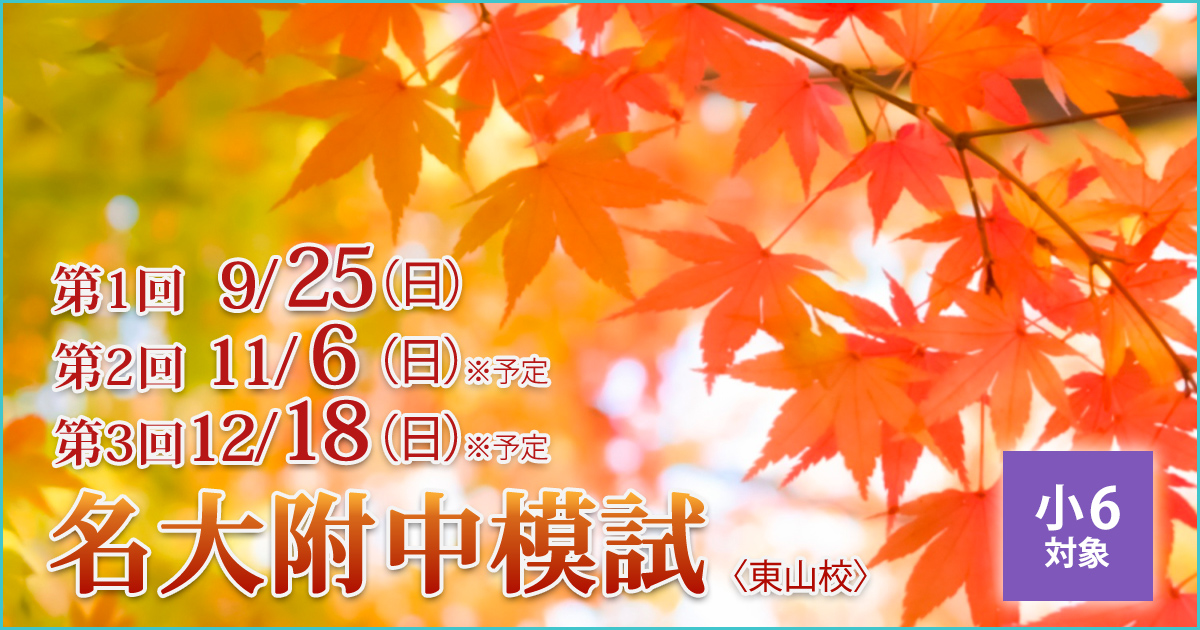 名大附属中合格を目指す小6生に贈る「現在の力を知る+合格力を養成する」模試『名大附中模試』 〜名大附中学受検に必要なことは、すべてオンリー・ワン・スクールのアンファンで〜