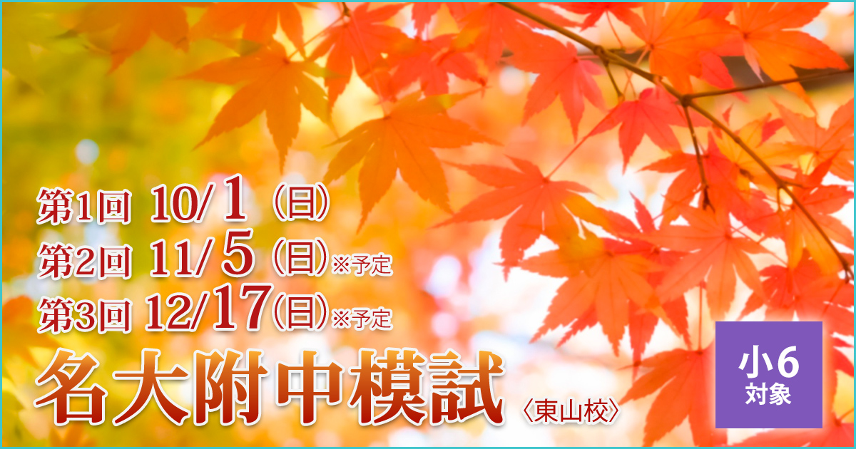 名大附属中合格を目指す小6生に贈る「現在の力を知る+合格力を養成する」模試『名大附中模試』 〜名大附中学受験に必要なことは、すべてオンリー・ワン・スクールのアンファンで〜