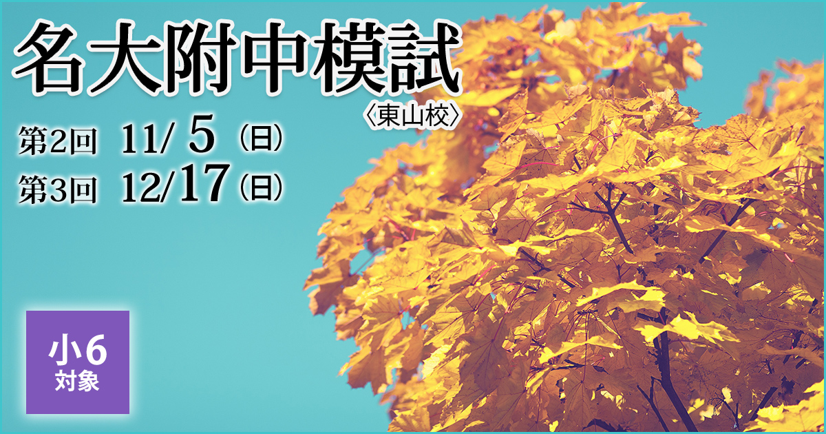名大附属中合格を目指す小6生に贈る「現在の力を知る+合格力を養成する」模試『名大附中模試』 〜名大附中学受験に必要なことは、すべてオンリー・ワン・スクールのアンファンで〜