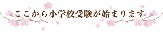 ここから小学校受験が始まります