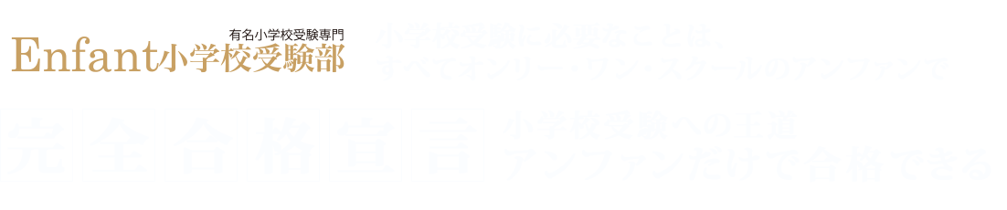 完全合格宣言 小学校受験への王道 アンファンだけで合格できる