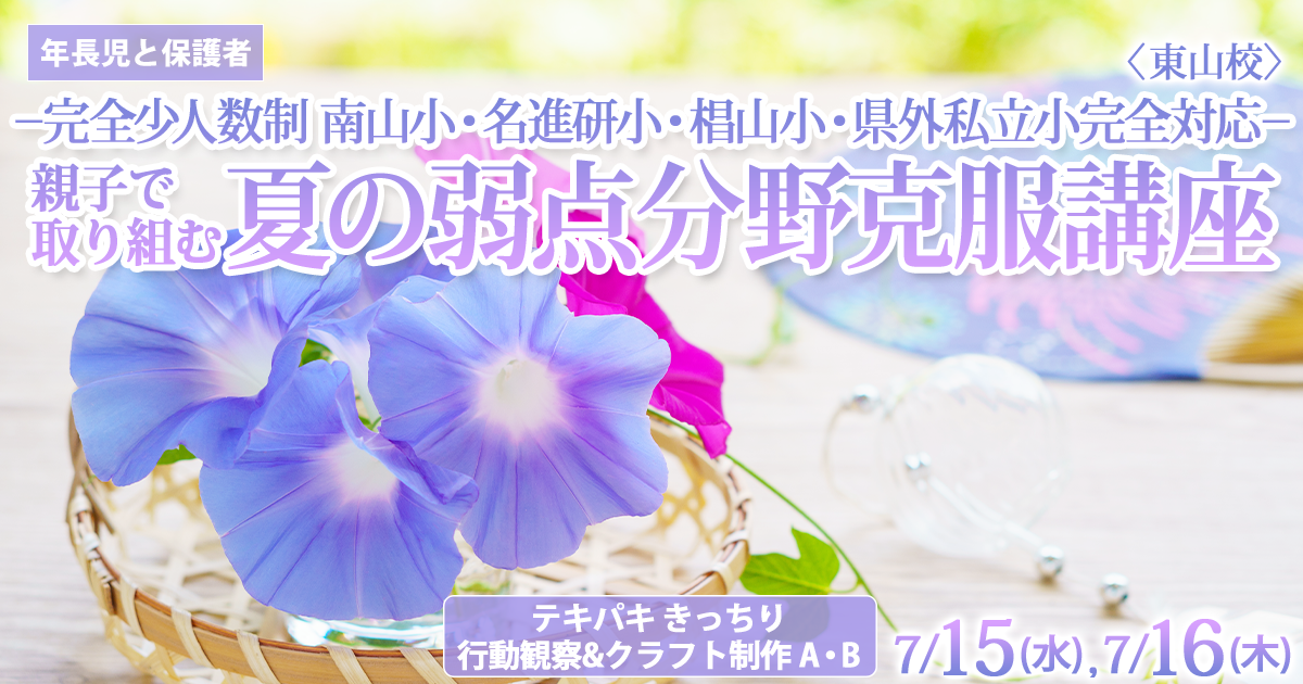 『親子で取り組む 夏の弱点分野克服講座』 〜小学校受験への王道アンファンだけで合格できる〜