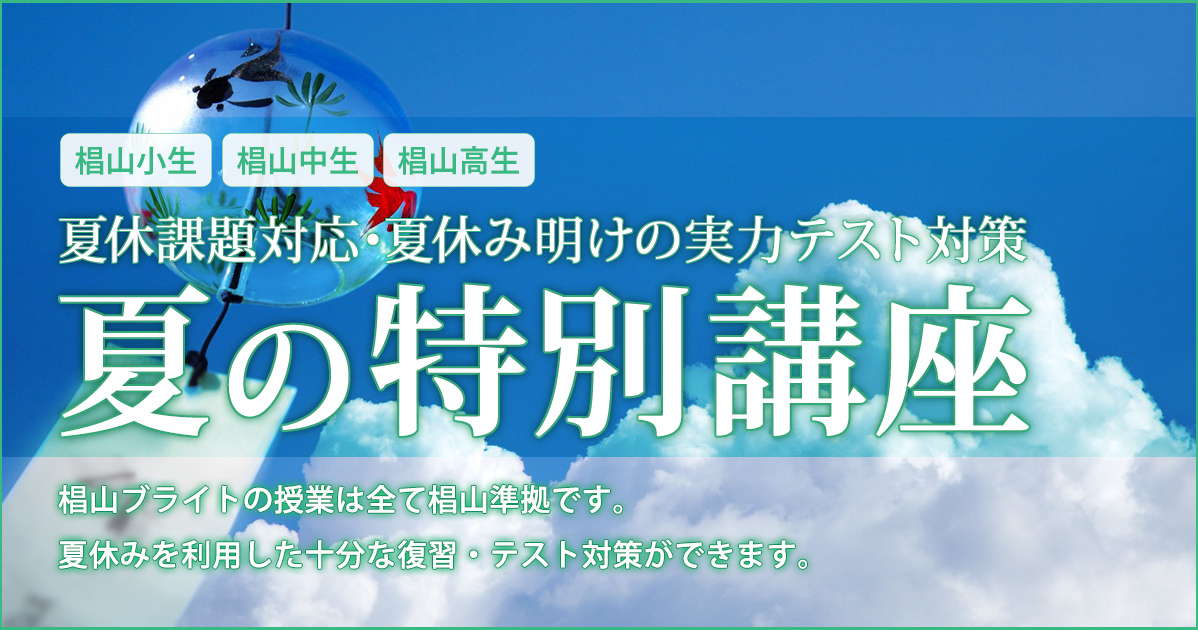 1学期の総復習と2学期からの予習・夏休み明けの実力テスト対策「夏の特別講座」〜椙山幼稚園生・小学生・中学生・高校生のための専門塾 全て椙山準拠のきめ細かい指導〜